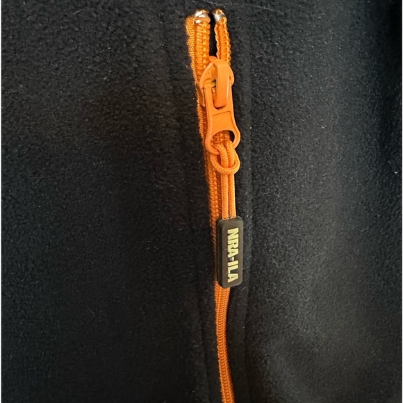 NRA-ILA Men’s Fleece Zip Up Vest Size XXL Black Orange - Picture 4 of 6
